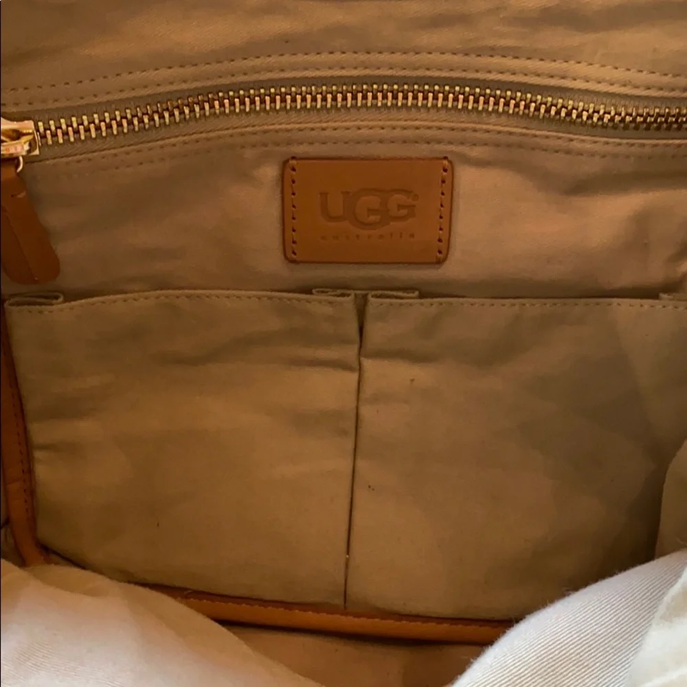 UGG Burnt Orange Pebbled Leather Shoulder Hobo
